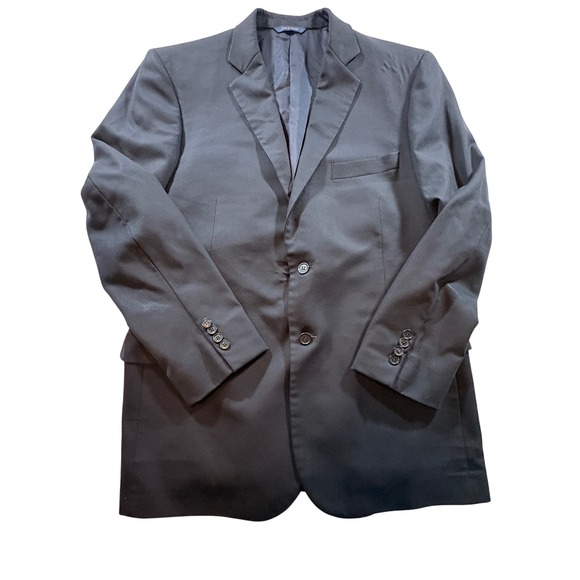 Brooks Brothers Mens Wool Blend 2 Piece Suit Black 43R W34 Cuffed Trousers - Picture 2 of 16